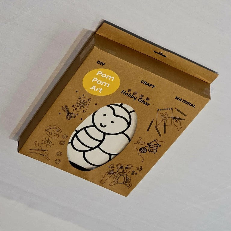 Pom Pom Art DIY Craft Kit, Bee Hobby Character Design Set with Storage Box