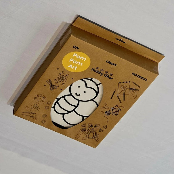 Pom Pom Art DIY Craft Kit, Bee Hobby Character Design Set with Storage Box