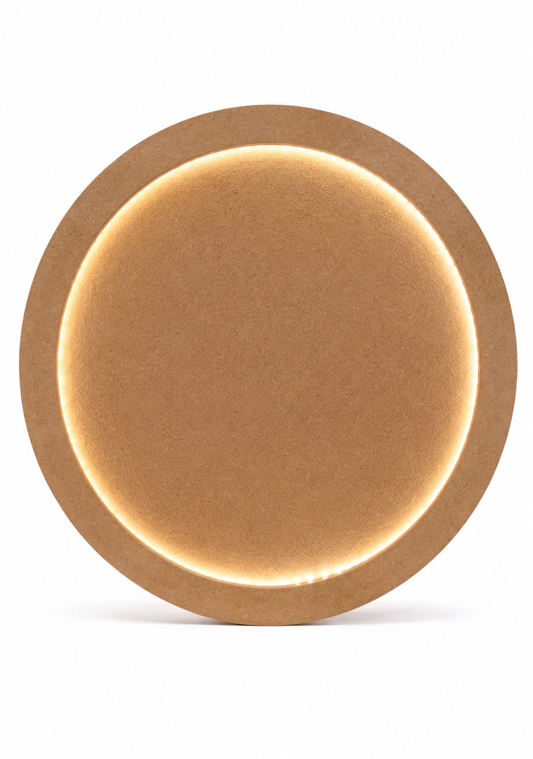 Round MDF Wooden Frame Base with LED Light