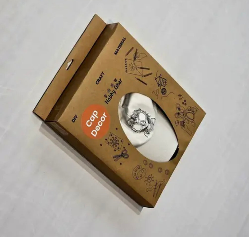 DIY Cap Decor Kit with Girl or Boy Design, White cap