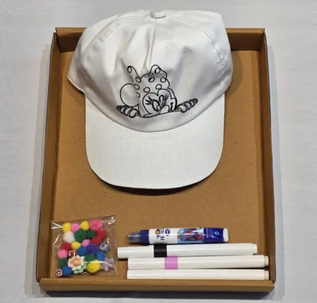 DIY Cap Decor Kit with Mickey Design, White cap