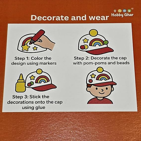 DIY Cap Decor Kit with Spider-Man Design, White, Craft Material