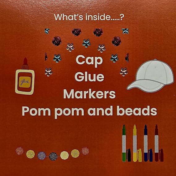 DIY Cap Decor Kit with Spider-Man Design, White, Craft Material