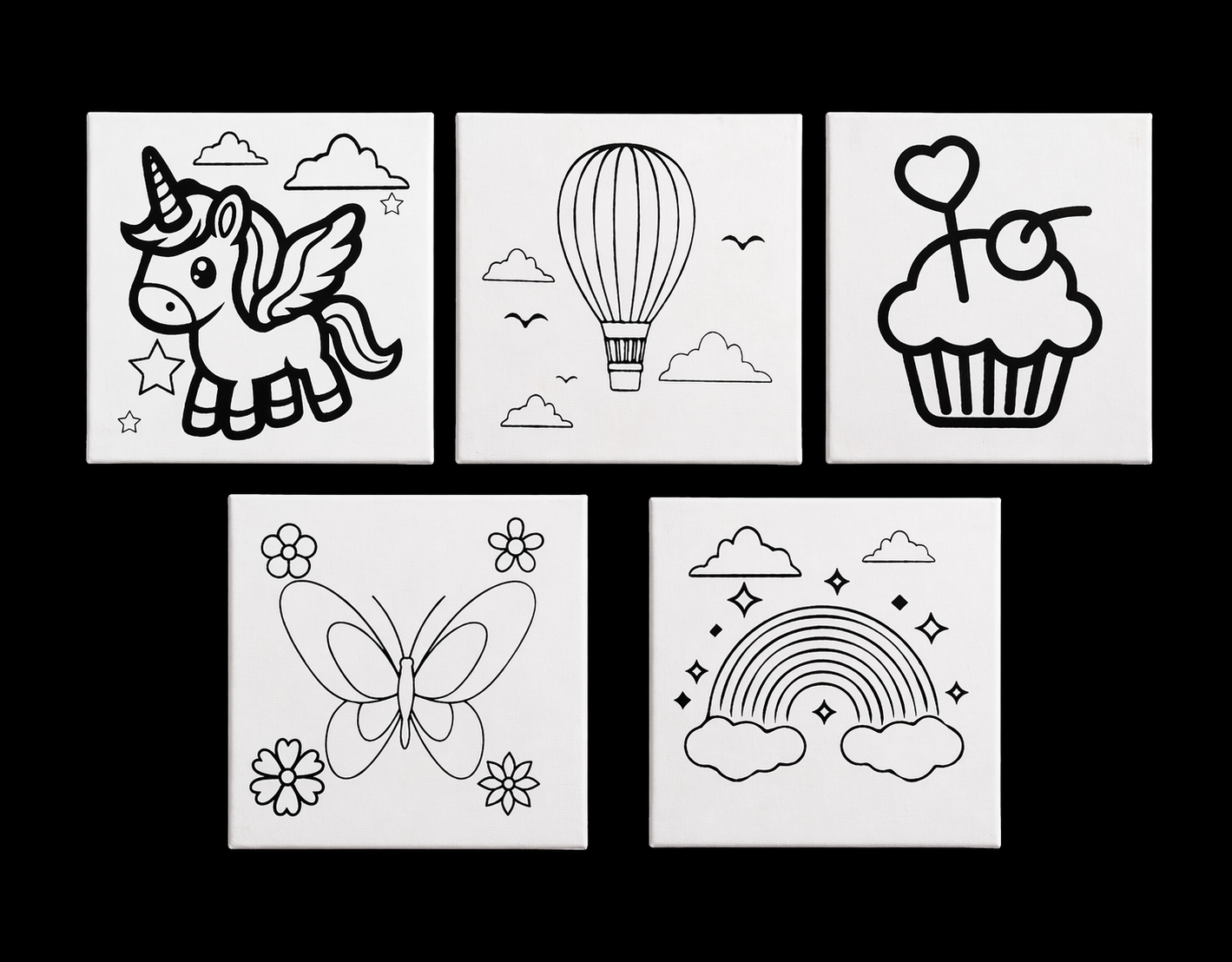 Pack of 5 Printed Canvas