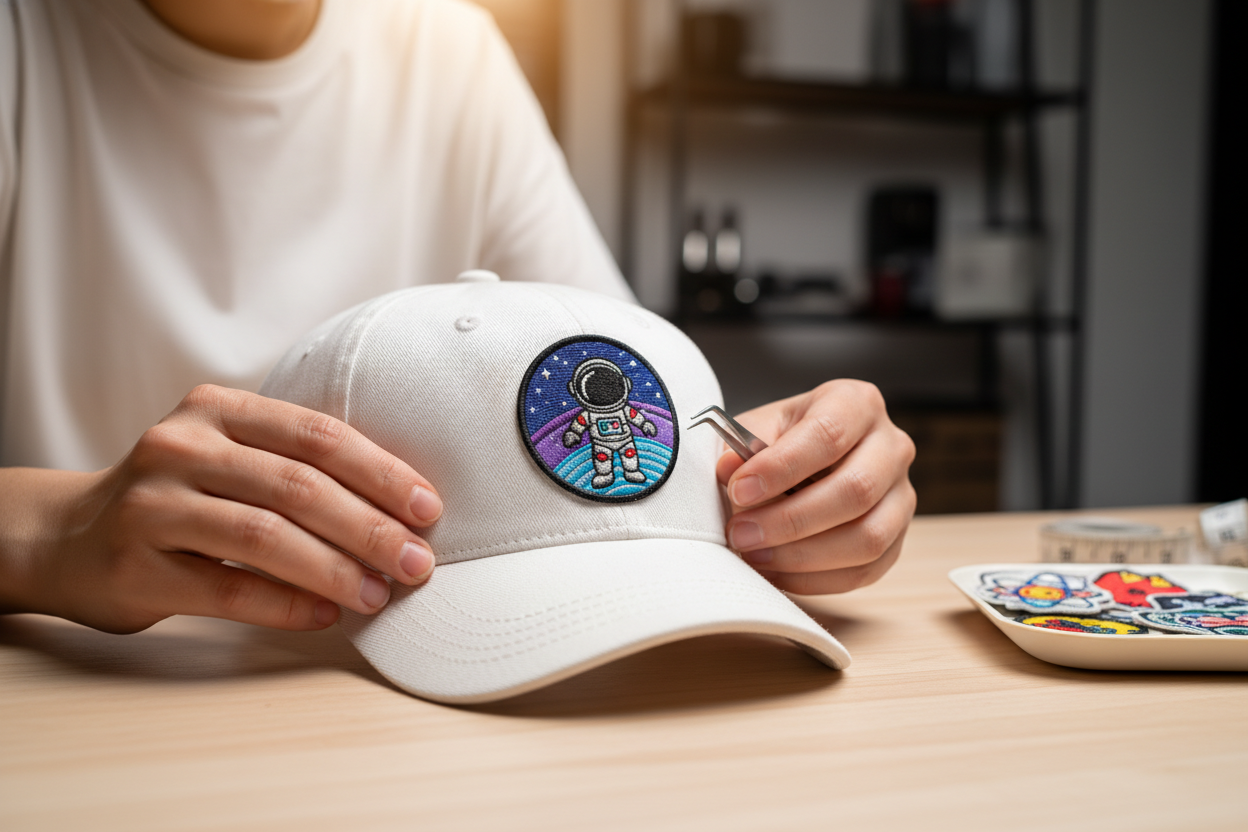 now put white cap wit one person doing decor with astrounat