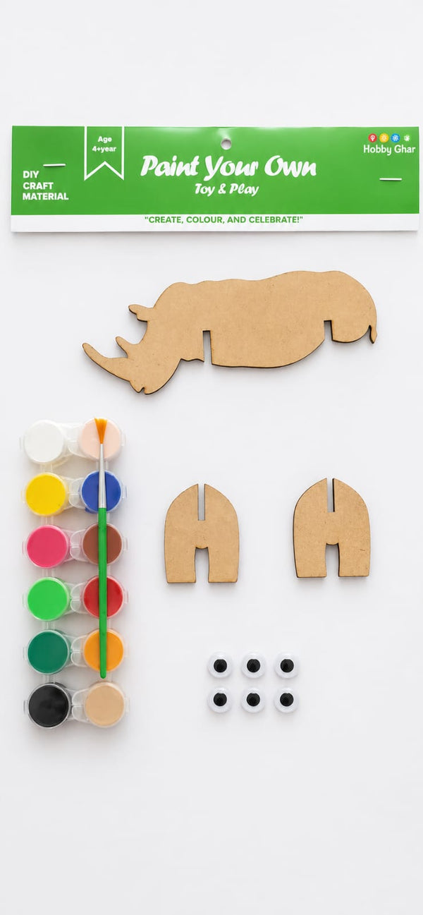 Paint and Play Your Own Toy Rhinoceros